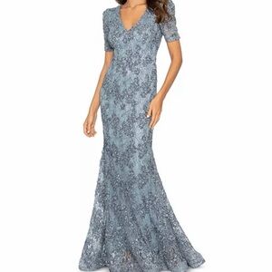 XScape Lace V-Neck Gown